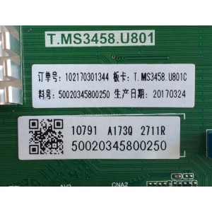 MAIN / RCA 50020345800250 / T.MS3458.U801 / 102170301344 / T.MS3458.U801C / 2025A001A0 / 2097A236A2 / 20170324 / MODELO RTU6549-B